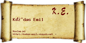 Kádas Emil névjegykártya